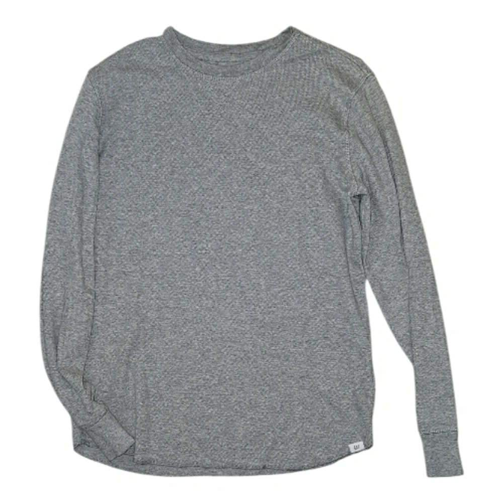 GAP Boy's Heather Gray Waffle Knit Long Sleeve Shirt - Size XXL
